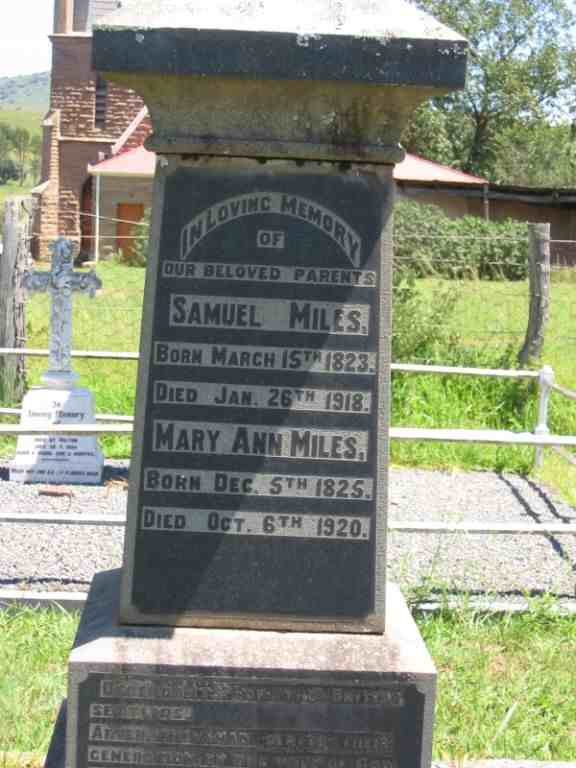 MILES Samuel 1823-1918 & Mary Ann 1825-1920