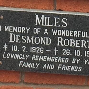 MILES Desmond Robert 1926-1992