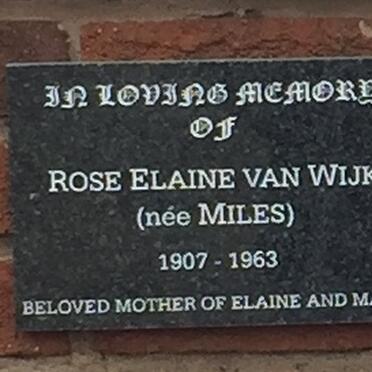 WIJK Rose Elaine, van nee MILES 1907-1963