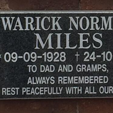 MILES Warick Norman 1928-2011