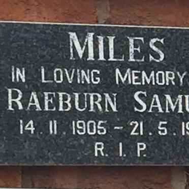 MILES Raeburn Samuel 1905-1986