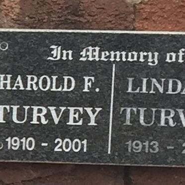 TURVEY Harold F. 1910-2001 &amp; Linda D. 1913-2007