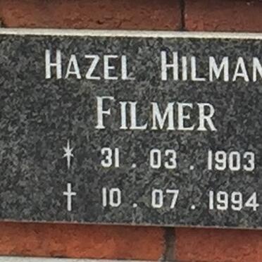 FILMER Hazel Hilman 1903-1994