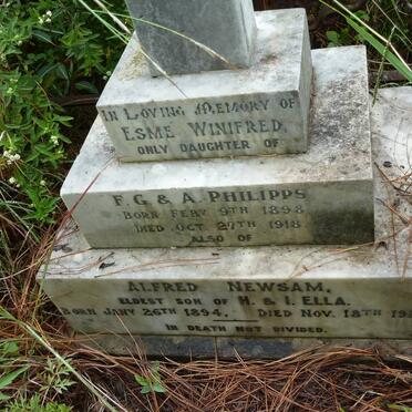 ELLA Alfred Newsam 1894-1918 :: PHILIPPS Esme Winifred 1898-1918