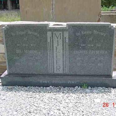 MILLER Thomas Frederick 1874-1891 &amp; Ida Marion  -1980