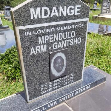 MDANGE Mpendulo Arm-Gantsho 1982-2017