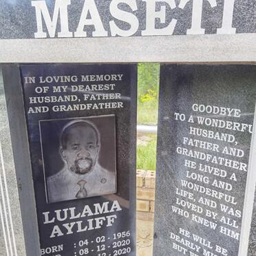 MASETI Lulama Ayliff 1956-2020