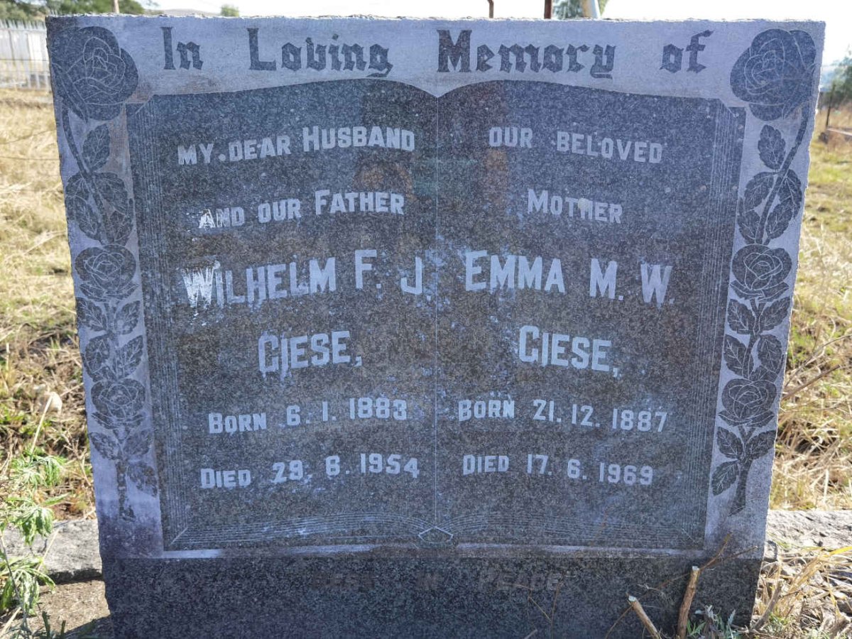 GIESE Wilhelm F.J. 1883-1954 & Emma M.W. 1887-1969