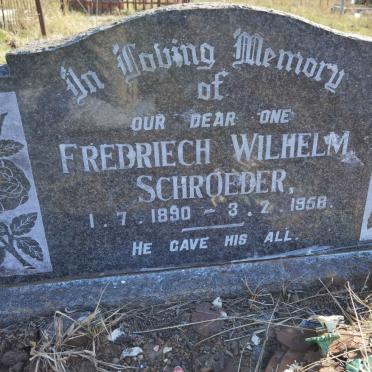 SCHROEDER Fredriech Wilhelm 1890-1958