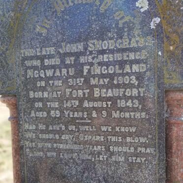 SNODGRASS John 1843-1903