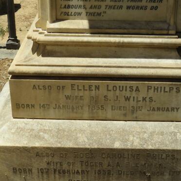 FLEMMER Rose Caroline Philps 1852-1908 :: WILKS Ellen Louisa Philps 1855-1879