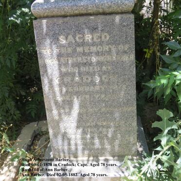 BARBER Hugh Atherstone -1878