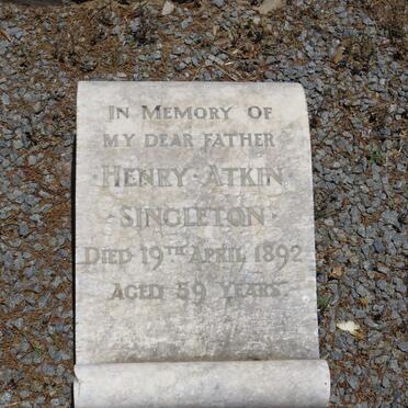 SINGLETON Henry Atkin -1892