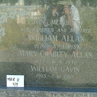 ALLAN William 1876-1939 &amp; Mary Charity 1903 -1940 :: ALLAN William Gavin 1903-1962
