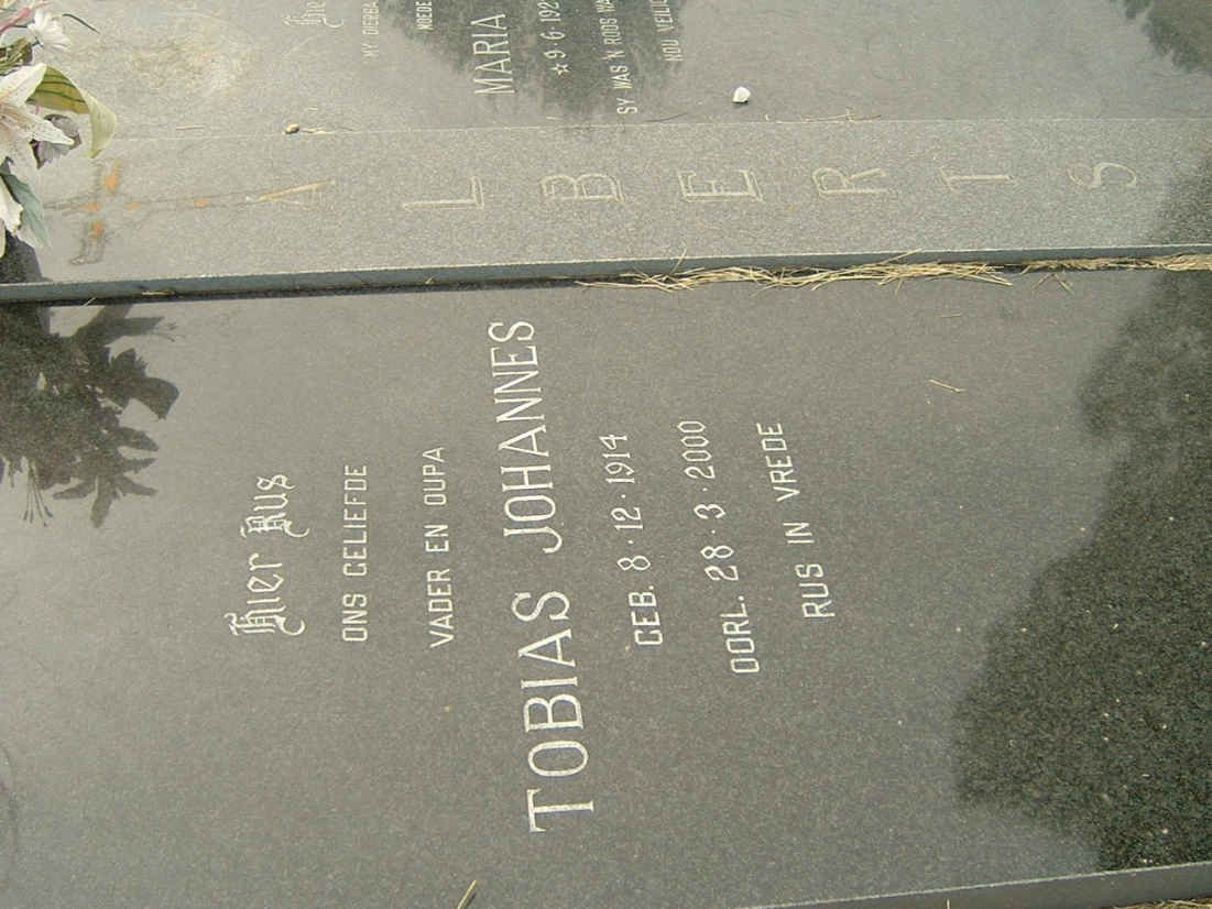 ALBERTS Tobias Johannes 1914-2000 &amp; Maria Susanna 1923-1994