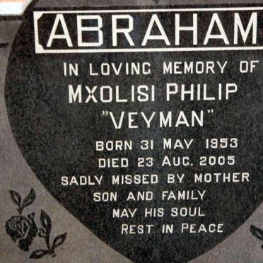ABRAHAM Mxolisi Philip 1953-2005