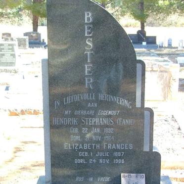 BESTER Hendrik Stephanus 1892-1964 &amp; Elizabeth Frances 1897-198?