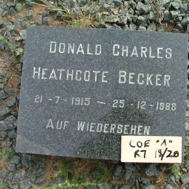 BECKER Donald Charles Heathcote 1915-1988