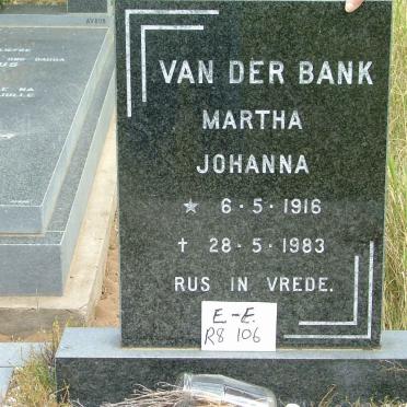 BANK Martha Johanna, van der 1916-1983