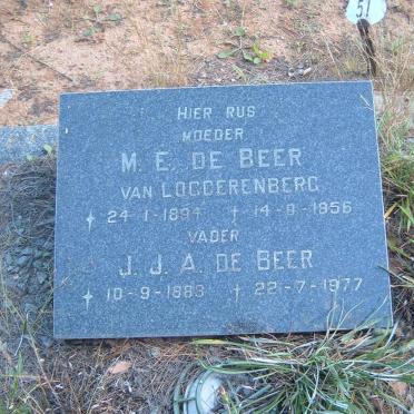 BEER J.J.A., de 1883-1977 &amp; M.E. VAN LOGGERENBERG 1894-1956