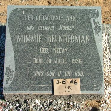 BEUNDERMAN Mimmie nee KEEVY -1936