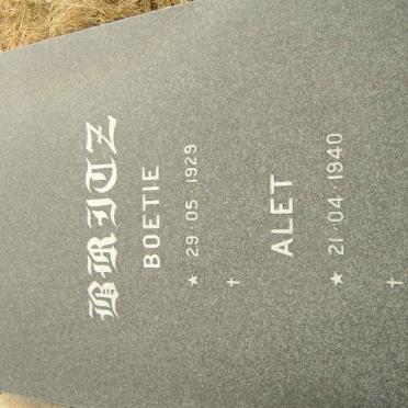 BRITZ Boetie 1929- &amp; Alet 1940-