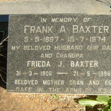 BAXTER Frank A. 1897-1974 &amp; Frieda J. 1906-1996