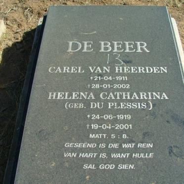 BEER Carel Van Heerden, de 1911-2002 &amp; Helena Catharina du PLESSIS 1919-2001