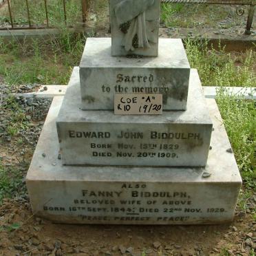 BIDDULPH Edward John 1829-1909 &amp; Fanny 1844-1929