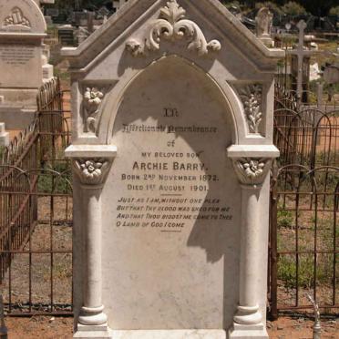 BARRY Archie 1872-1901