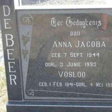 BEER Vosloo, de 1941-1994 &amp; Anna Jacoba 1944-1993