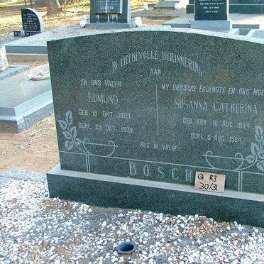 BOSCH Edmund 1883-1970 &amp; Susanna Catherina KOK 1894-1964