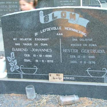 BLOM Barend Johannes 1896-1972 &amp; Hester Gertruida 1896-1976