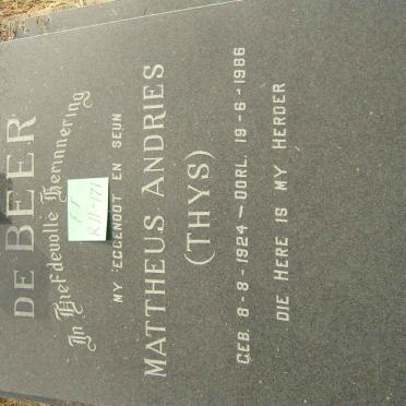 BEER Mattheus Andries, de 1924-1986