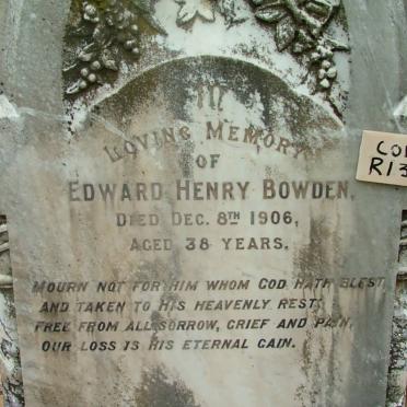 BOWDEN Edward Henry -1906