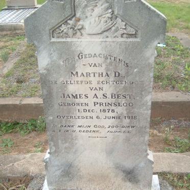 BEST Martha D. nee PRINSLOO 1878-1918