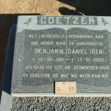 COETZER Benjamin Daniel 1921-2000