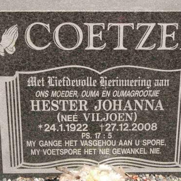 COETZER Hester Johanna nee VILJOEN 1922-2008