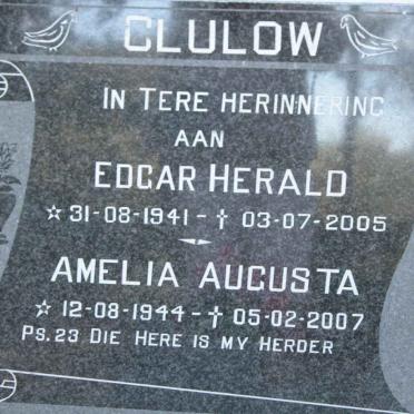 CLULOW Edgar Herald 1941-2005 &amp; Amelia Augusta 1944-2007