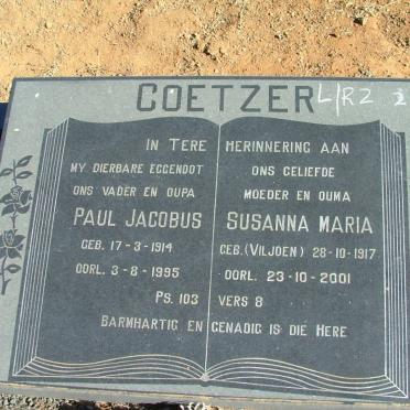 COETZER Paul Jacobus 1914-1995 &amp; Susanna Maria VILJOEN 1917-2001