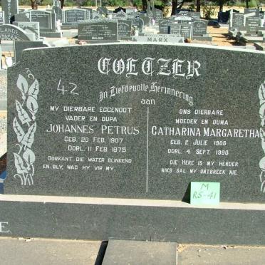 COETZER Johannes Petrus 1907-1975 &amp; Catharina Margaretha 1906-1990