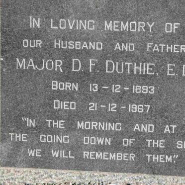 DUTHIE D.F. 1893-1967
