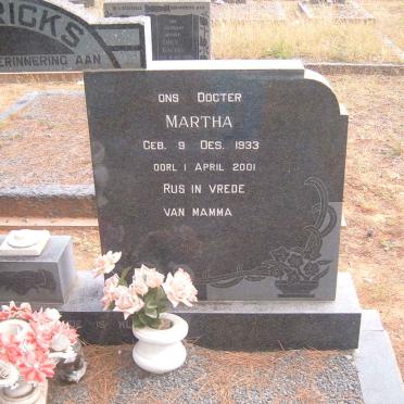DIEDERICKS Jacob J.J. 1877-1971 &amp; Sophia 1899-2001 :: DIEDERICKS Martha 1933-2001