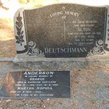 DEUTSCHMANN Alton -1959 :: ANDERSON George 1910-1996 &amp; Martha Sophia 1925-