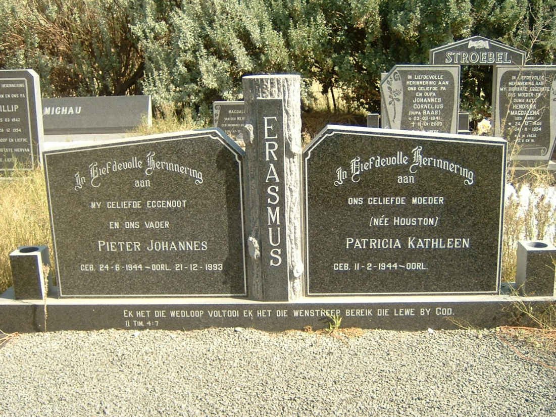 ERASMUS Pieter Johannes 1944-1993 &amp; Patricia Kathleen HOUSTON 1944-