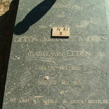 EEDEN Gideon Johannes Andries, van 1892-1971