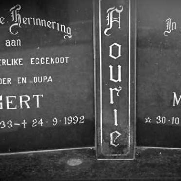 FOURIE Gert 1933-1992 &amp; Magdel ELS 1927-2013