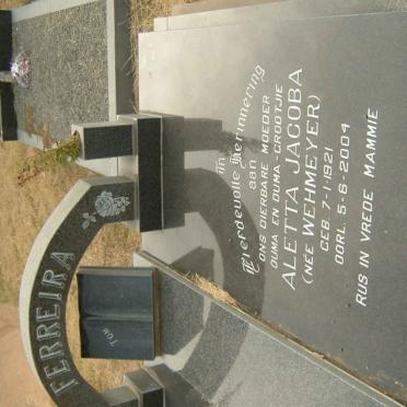 FERREIRA Thomas Ignatius 1915-19?? &amp; Aletta Jacoba WEHMEYER 1921-2004