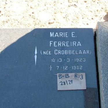 FERREIRA Marie E. nee GROBBELAAR 1923-1982
