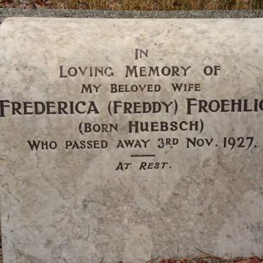 FROEHLICH Frederica nee HUEBSCH -1927